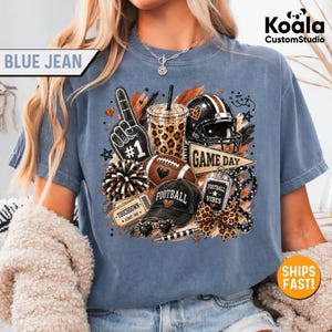 Football Game Day Vibes Shirt, Football Season Leopard Tee, Sunday Football Mom Shirt, Touchdown Game Day Gift for Football Lover Sweatshirt image 5