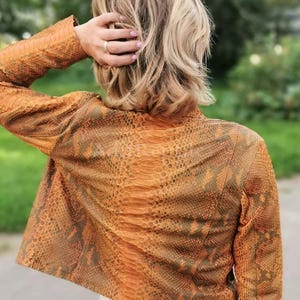 Python Leather Bomber Jacket | Luxury Exotic Skin Outerwear | Handmade Snake Jacket