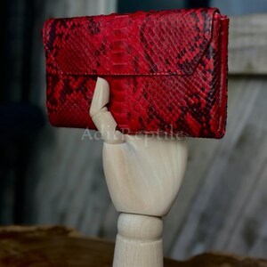 Python Skin Wallet | Luxury Exotic Leather Handbag | Handmade Reptile Purse