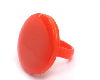Resin rings, Red orange resin ring, macaroon ring, bock color  circle. Modern Jewelry. Contemporary. OOAK. Statement, resin rings
