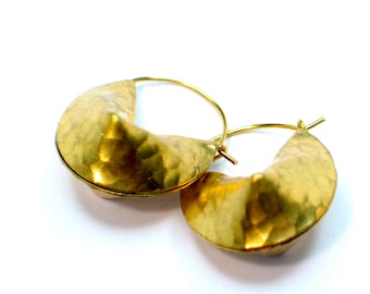 Fortune cookie earrings. Fortune cookie Dangle earrings. Brass earrings  Modern Jewelry. gold. good luck