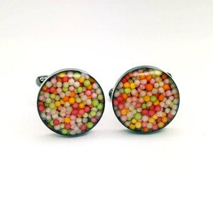 Sprinkle cuff links for man. Sweet cufflinks. Gift for a man. Gift for sweet man. colorful cuff, rainbow cuff links,  jewelry, capsule