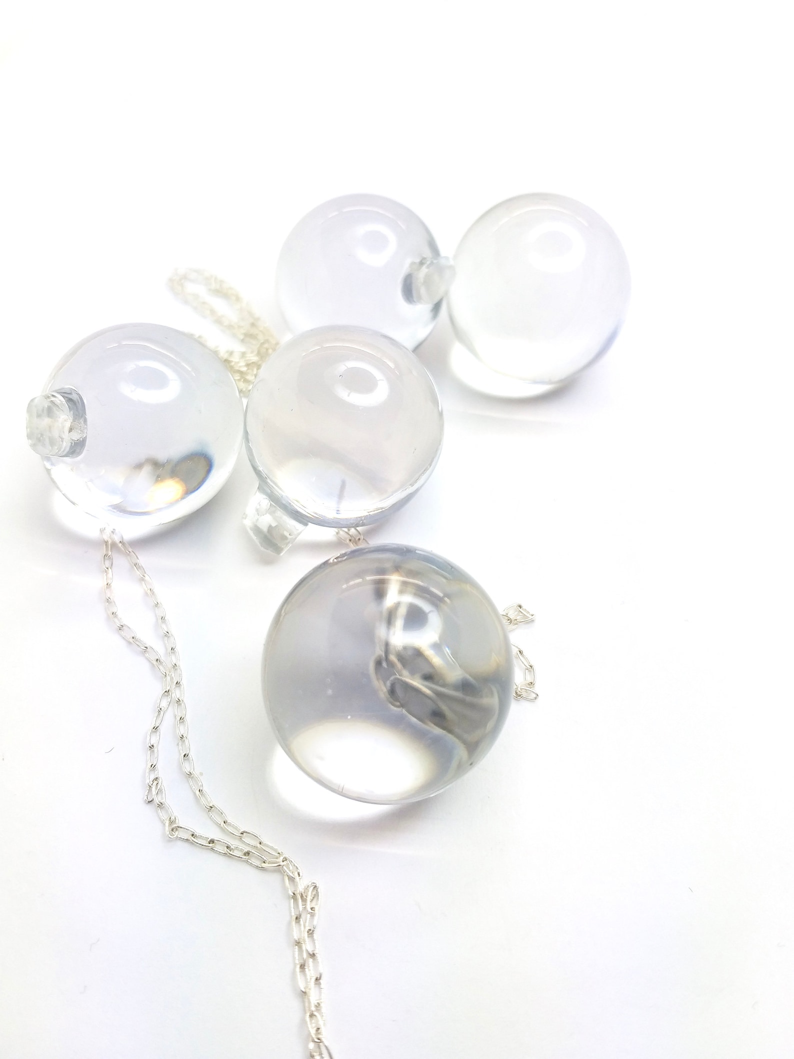 Crystal Ball Pendant Clear Ball Pendant Clear Glass Sphere Etsy
