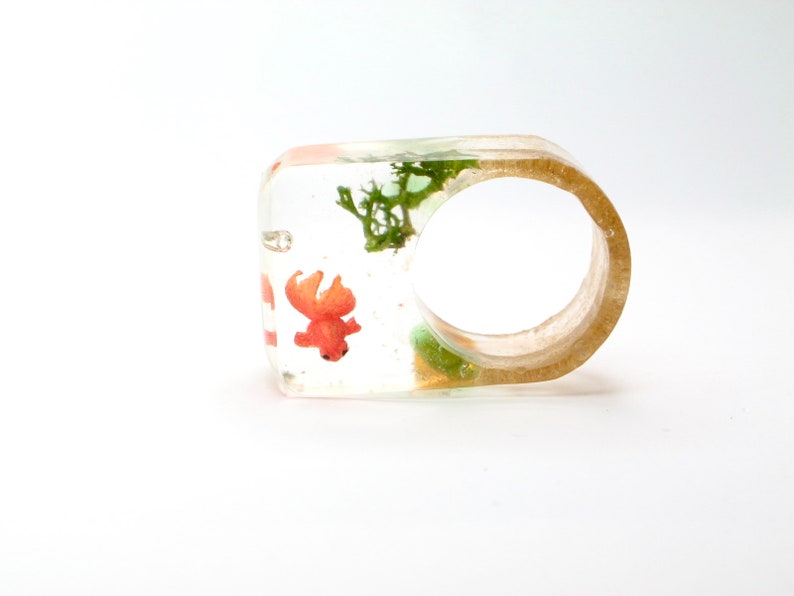 Goldfish Ring. Aquarium Ring Resin Ring. Resin Jewelry. Fish Etsy