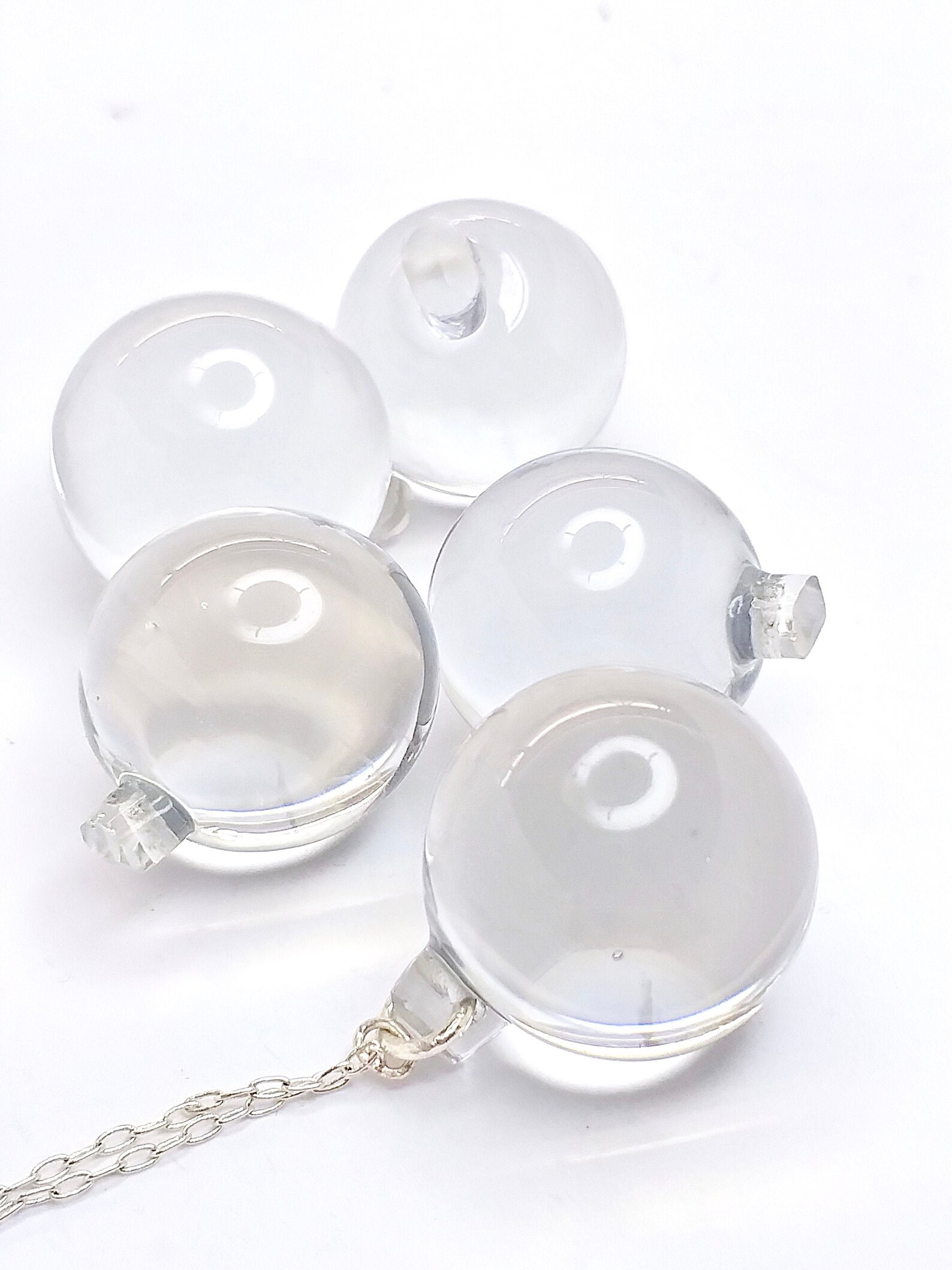 Crystal Ball Pendant Clear Ball Pendant Clear Glass Sphere Etsy