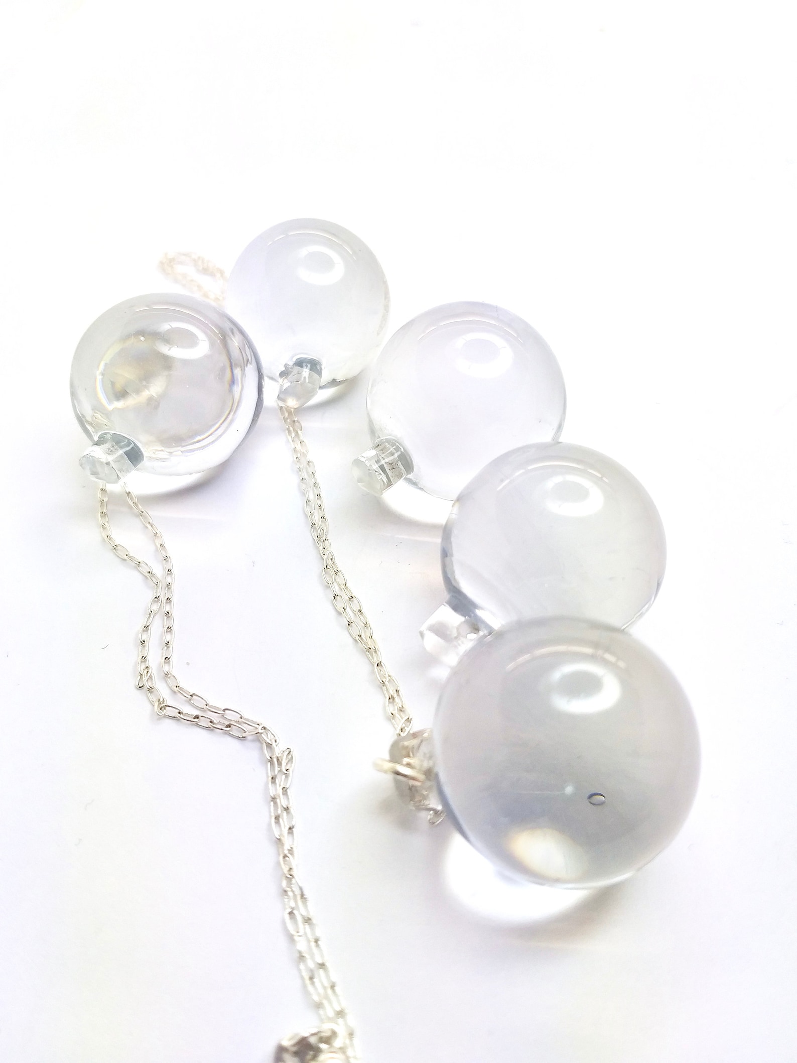 Crystal Ball Pendant Clear Ball Pendant Clear Glass Sphere Etsy