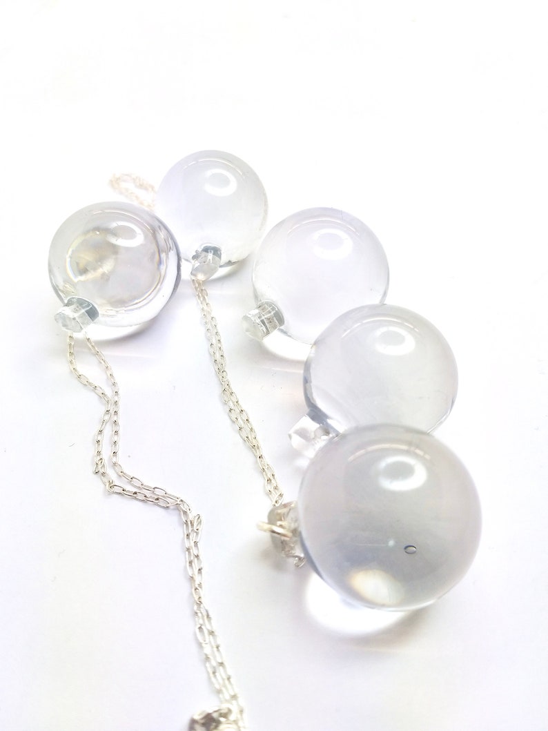 Crystal Ball Pendant Clear Ball Pendant Clear Glass Sphere Etsy