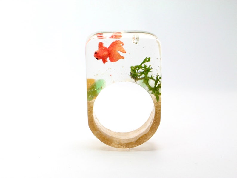 Goldfish Ring. Aquarium Ring Resin Ring. Resin Jewelry. Fish Etsy