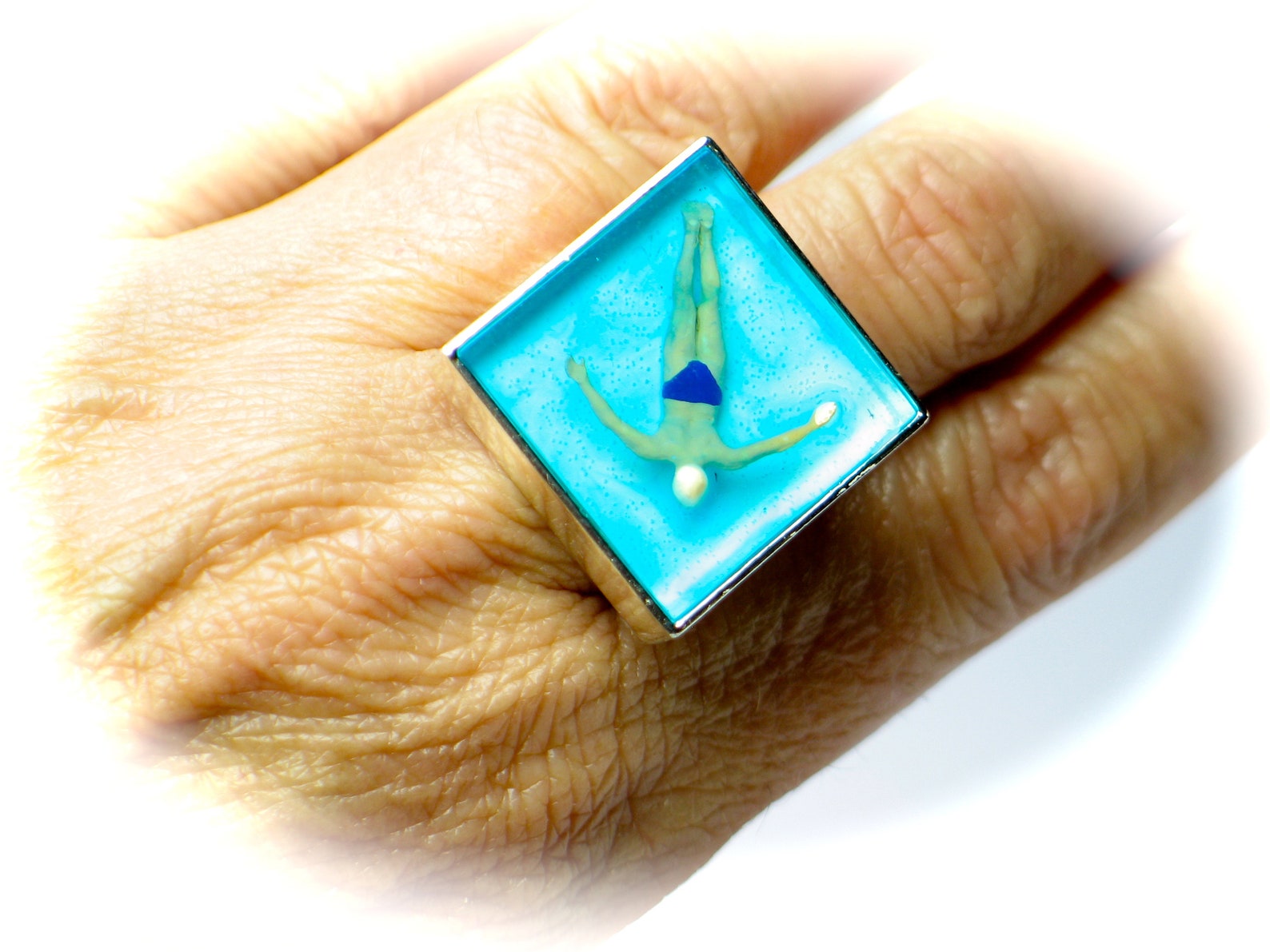 Resin rings resin jewelry Swimmer ring resin ring. resin Etsy