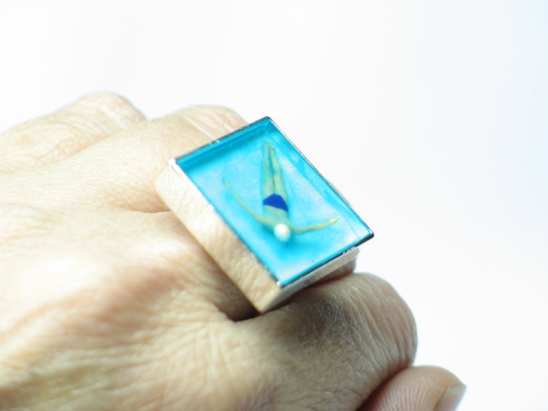 Resin Rings Resin Jewelry Swimmer Ring Resin Ring. Resin Etsy