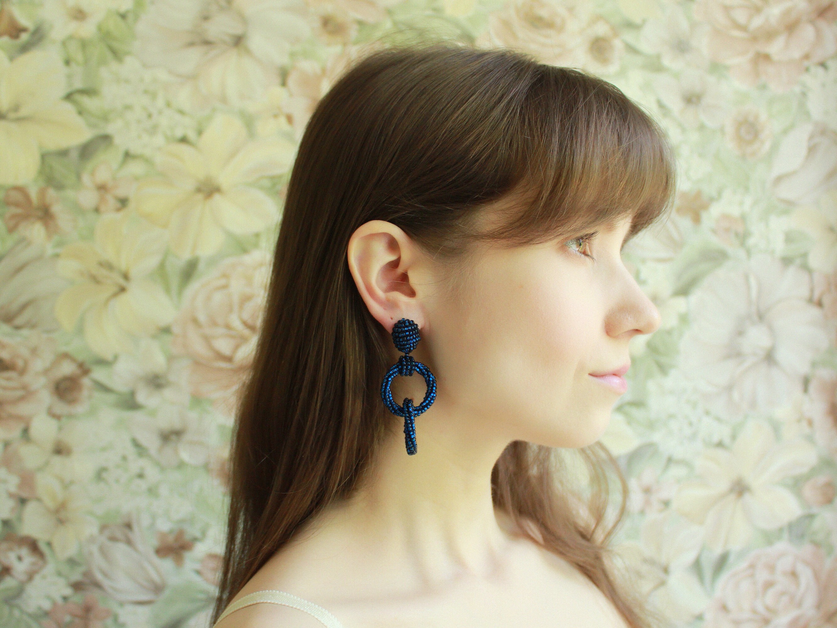 Blue hoop earrings link Clearance