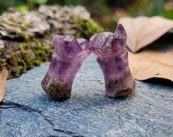 Amethyst Cluster Plugs Gauges Single or Pair 8mm-24mm Raw Crystal Ear Tunnels Purple Geode Druzy Plugs Organic Body Piercing Jewelry Gift