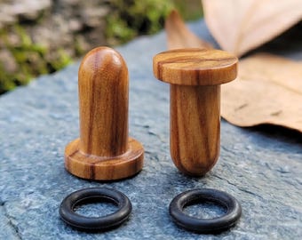 Natural Wood Plugs Single Flare Gauges Organic Wood Tunnels With O Ring Even Sizes 6mm to 16mm Ear Stretching Pair