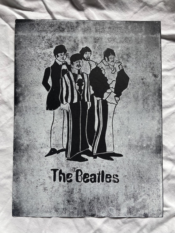 Beatles Hand Carved Block Print - Etsy