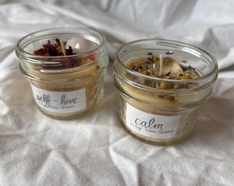 Velas mágicas hechas a mano: amor propio, calma.