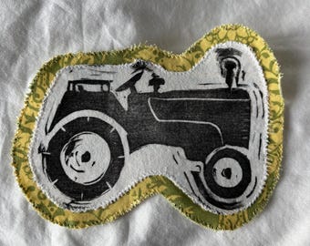 Linosnede met patchblokprint