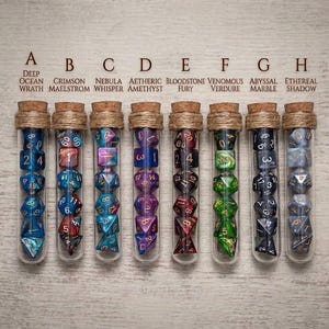 Dice Set + Flask - Dragon Eye Polyhedral Dice for Role Playing Games - Unique TTRPG Gift for Dungeon Masters and Players