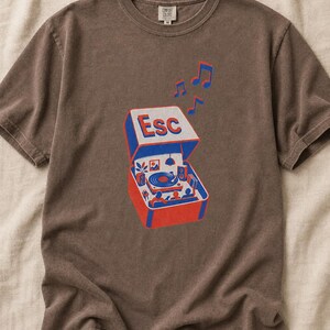 T-shirt tourne-disque clé d'échappement à impression Riso image 17