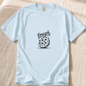 Tough Cookie T-Shirt, Hand-Lettered Chocolate Chip Cookie Graphic Tee, Black and White Ink Illustration Shirt zdjęcie 9