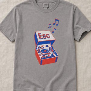 T-shirt tourne-disque clé d'échappement à impression Riso image 14