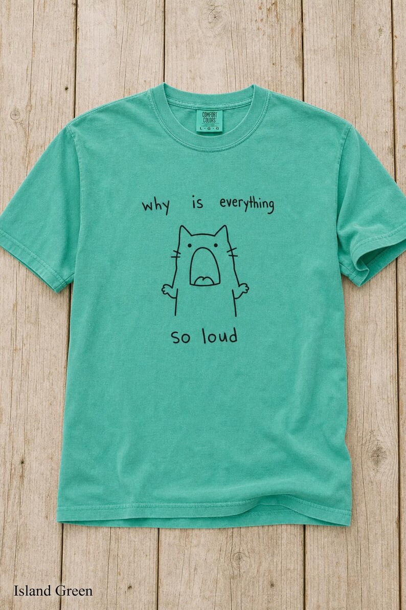 Why Is Everything So Loud Screaming Cat T-Shirt, Funny Doodle Cat Tee, Introvert Overstimulated Shirt, Minimalist Line Drawing imagem 14