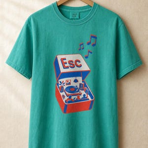 T-shirt tourne-disque clé d'échappement à impression Riso image 15