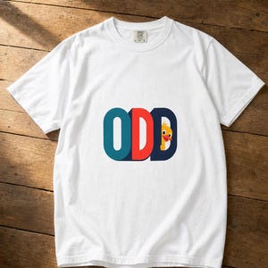 Odd Duck T-Shirt, Cute Yellow Duckling Peeking Behind Bold ODD Typography Tee, Quirky Weirdo Graphic Shirt, Funny Gift immagine 4