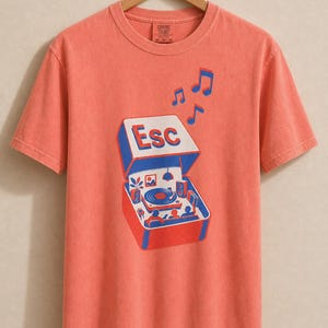 T-shirt tourne-disque clé d'échappement à impression Riso image 11