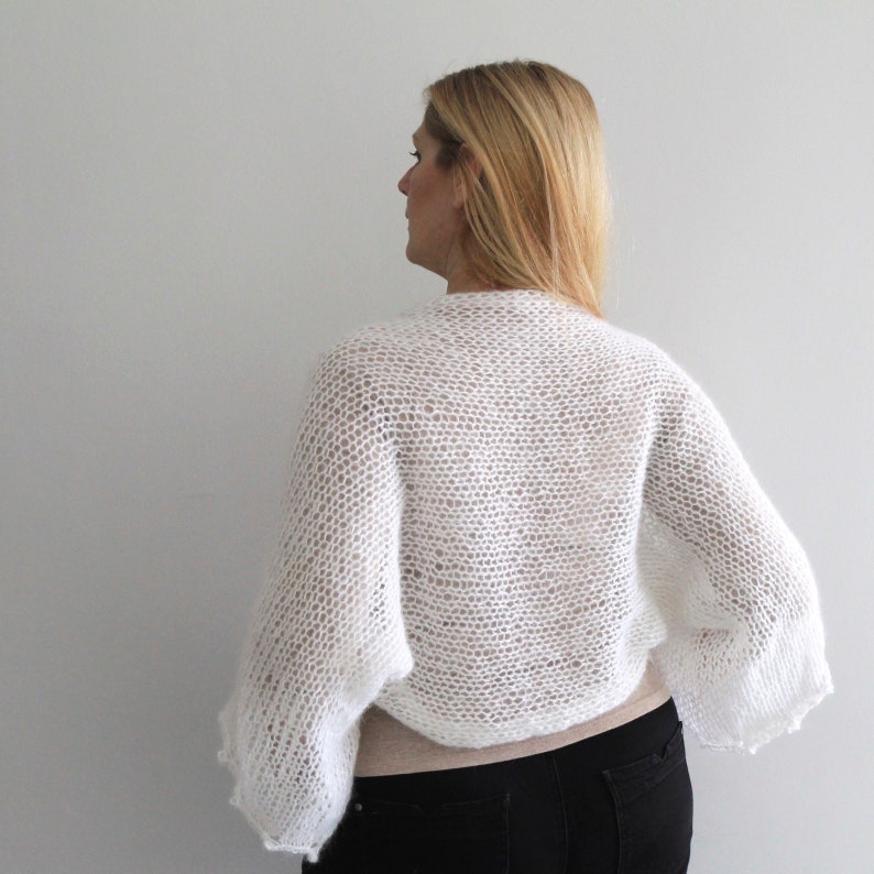 Knit Shrug White Shrug Mohair Shrug Loose Knit Shrug Knit Etsy