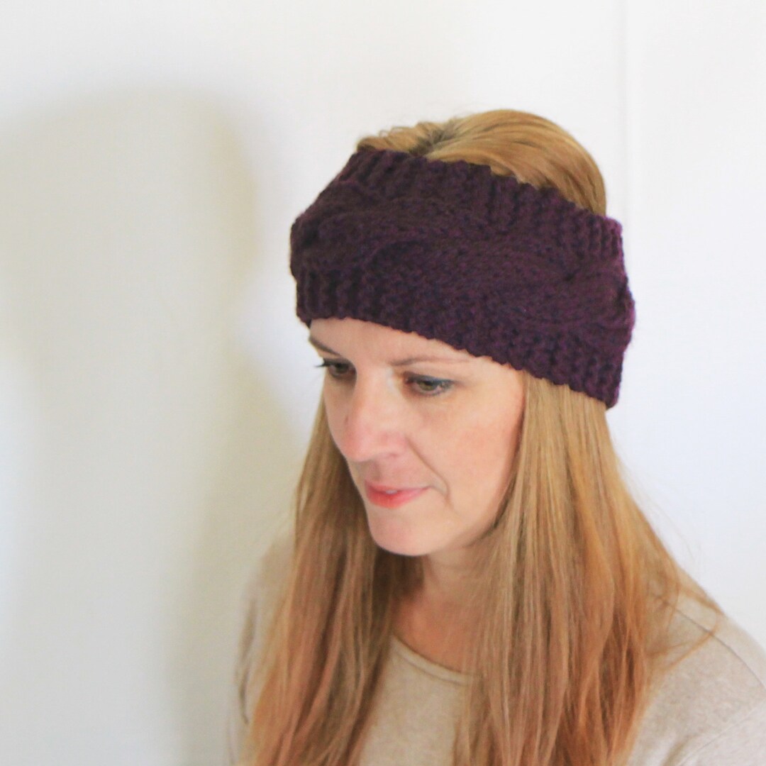 Purple Headband Winter Headband Purple Earwarmer Knit Etsy UK