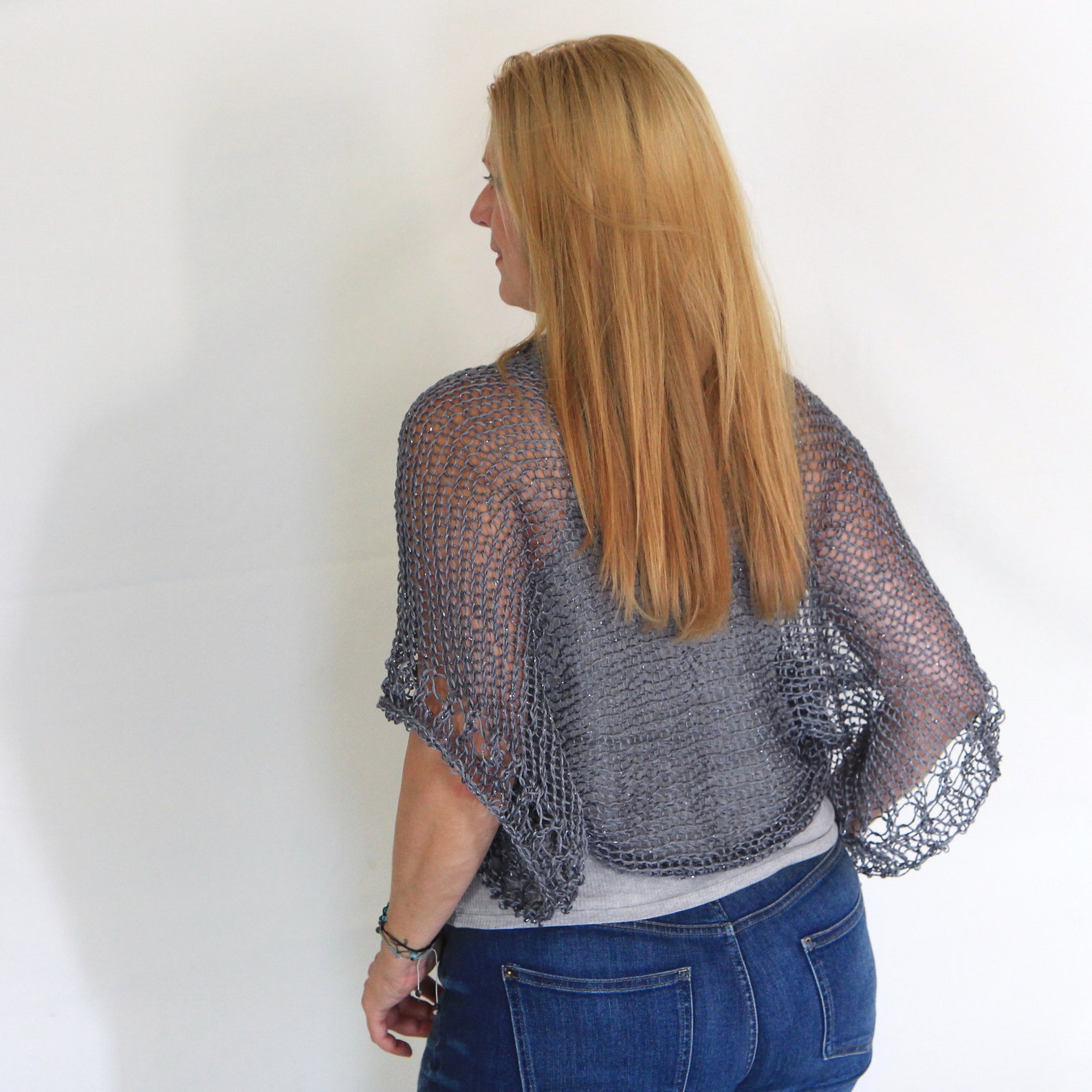 Gray Shrug Summer Shrug Shimmering Shrug Wedding Shrug Etsy