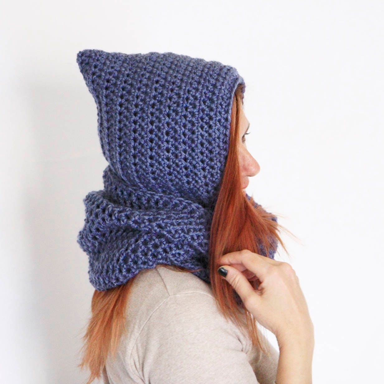 Infinity Scarf With Hood Dusty Rose Hooded Scarf Infinity Etsy