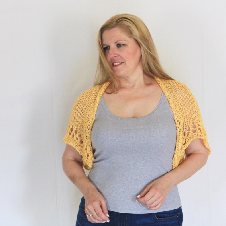 Yellow Shrug Loose Knit Shrug Summer Shrug Summer Etsy