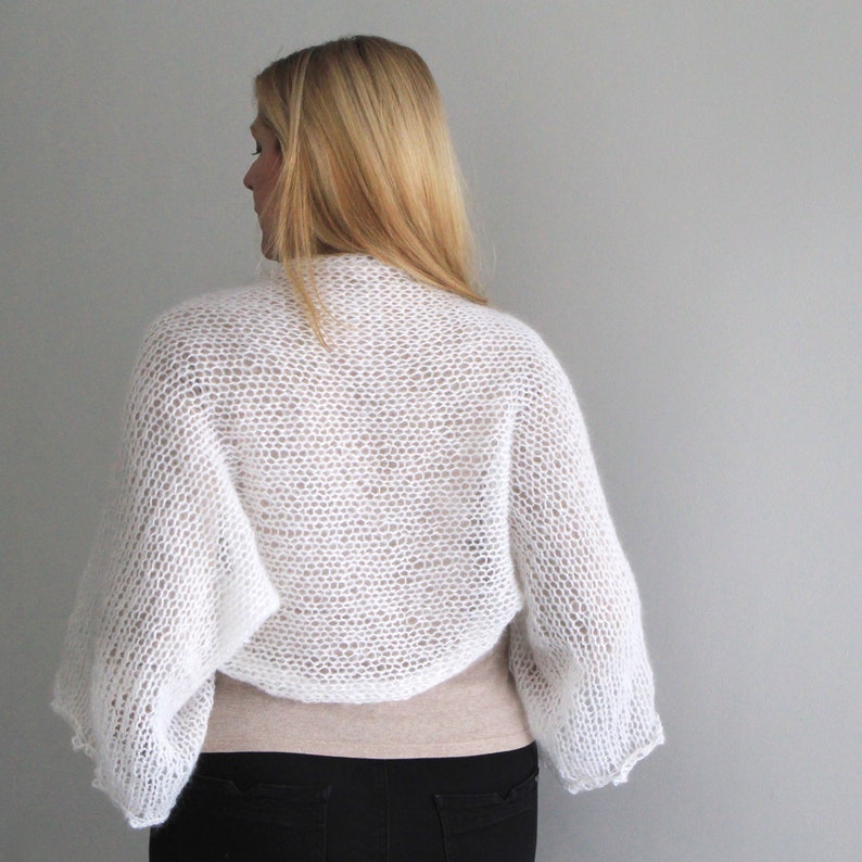 Knit shrug white shrug mohair shrug loose knit shrug knit Etsy