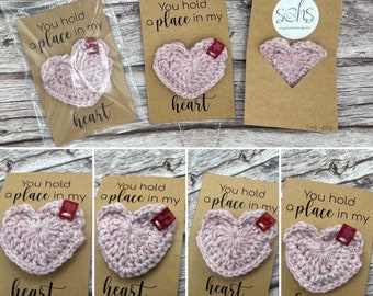 Crochet Heart Bookmark ~ Corner Bookmark ~ handmade gift ~ keepsake