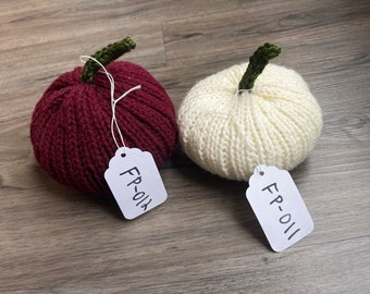 Handmade Knit Pumpkin: Fall Farmhouse Thanksgiving Decor