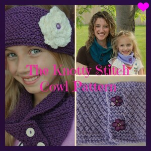 Knit PATTERN, The Knotty Stitch Cowl, Fall Accessory, Textured Knit, Instant Download (KP-001)