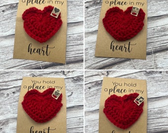 Crochet Heart Bookmark ~ Corner Bookmark ~ handmade gift ~ keepsake