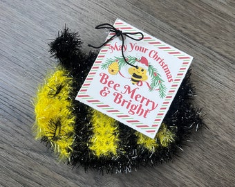 Christmas Bumblebee Dish Scrubbies, Bee Gift, Honey Bee Dish Scrubby, Bumble Bee Kitchen, Bee Dish Scrubber