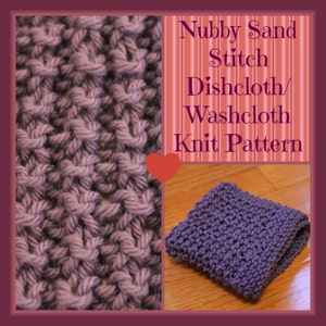 Knit PATTERN, Nubby Sand Dishcloth, Wash cloth, Instant Download (KDCP-004)