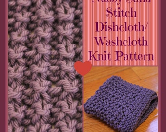 Knit PATTERN, Nubby Sand Dishcloth, Wash cloth, Instant Download (KDCP-004)