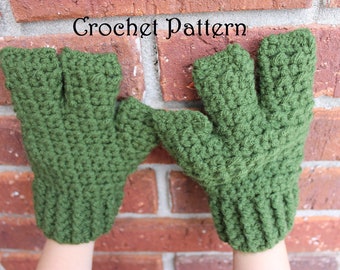 Crochet PATTERN, TurtleHands Pattern, Minion Hands Pattern , Alien Hands Pattern, Crochet Gloves Pattern, 3 Finger Gloves Pattern (CP-003)