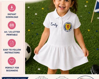 Kids Polo Dress Sewing Pattern PDF | Girls Frock Pattern | Polo Collar Dress Pattern | Baby Girl Dress | Instant Download | Sizes 1-10 Years