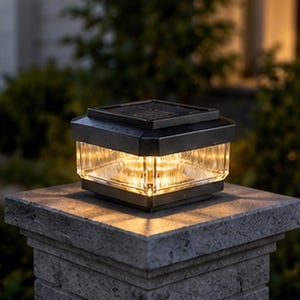 Solar Post Cap Light, Waterproof Warm LED Fence Light for Garden, Deck, Patio, Porch, Pathway, Outdoor Railing, Backyard and Landscape Decor