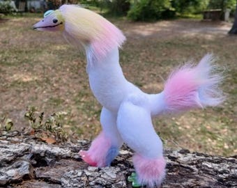 Custom Freak Bird Art Doll, Poseable OOAK Plush Creature, Fantasy Decor