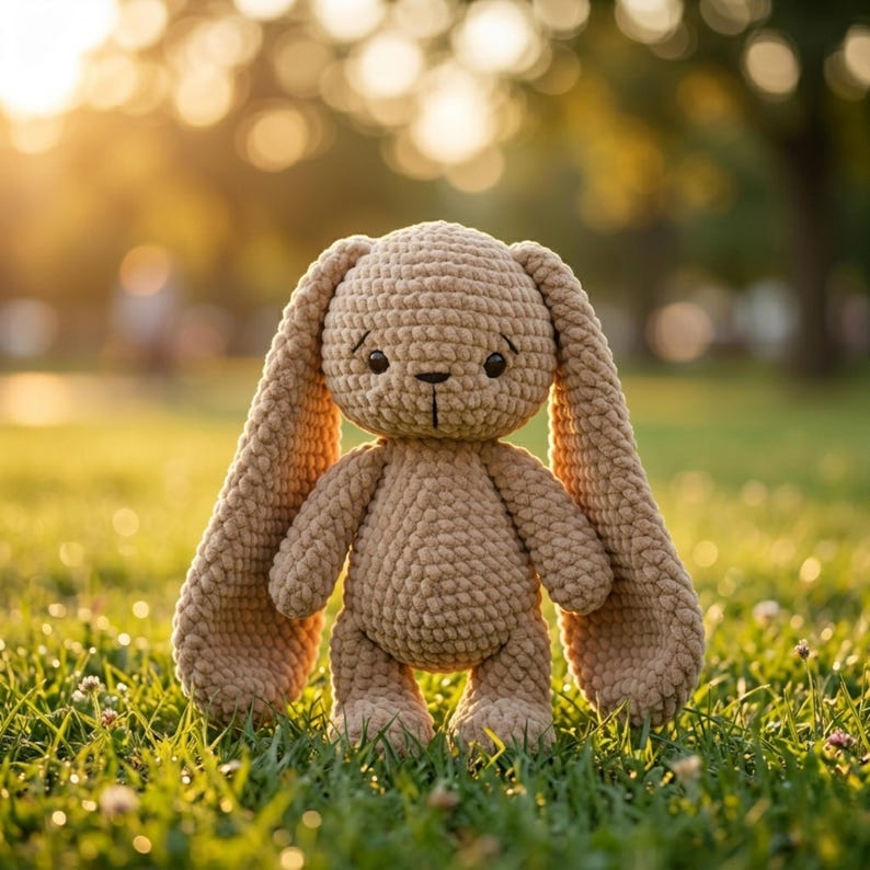 Floppy Ear Bunny Crochet Pattern PDF, Velvet Plush Amigurumi Tutorial ...