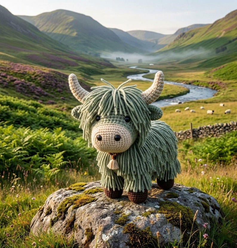 Highland Cow Crochet Pattern, Amigurumi Highland Cow PDF, Fluffy ...