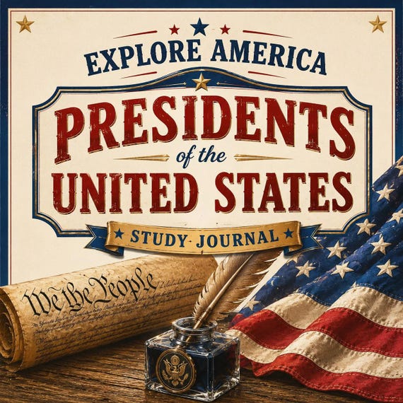 US Presidents Unit Study | Presidents Research Journal | Homeschool History Printable | Social Studies Activity | President Report PDF