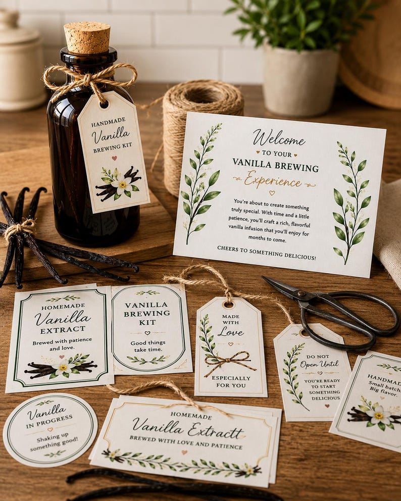 Handmade Vanilla Brewing Kit Printable | DIY Gift Bundle for Homemade ...