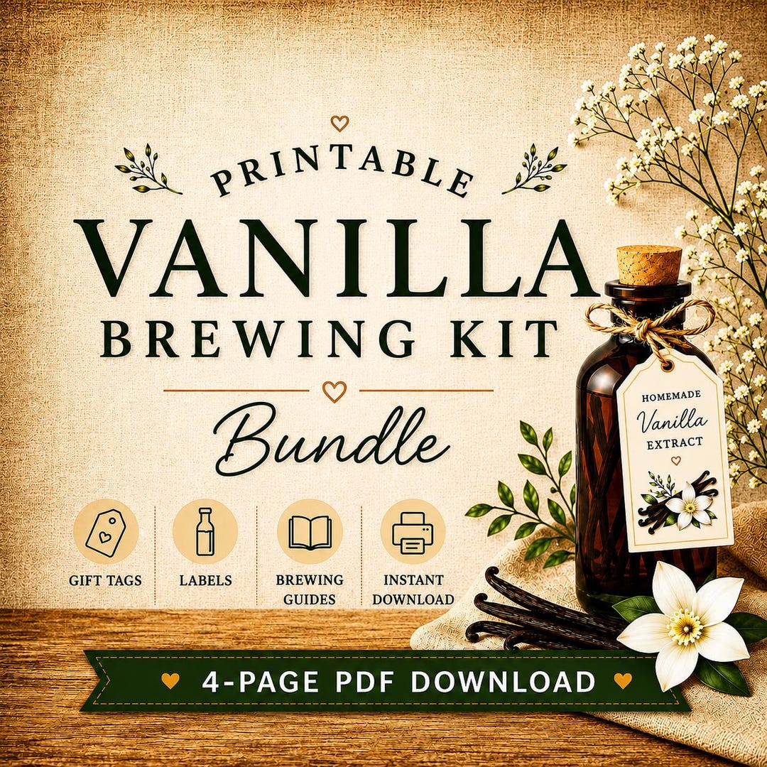 Handmade Vanilla Brewing Kit Printable | DIY Gift Bundle for Homemade ...